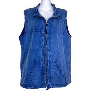 Honey-Komb Cotton Lightweight Vest Vintage Ezze Wear 90s Made in Canada Blue